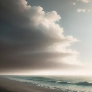 Serenity by the Seashore - Coastal Cloudscape at Sunset