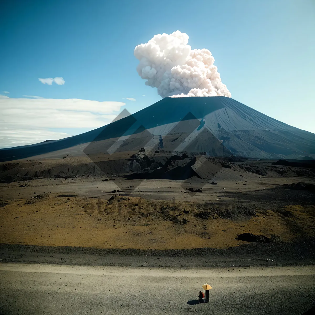 Picture of Majestic Volcanic Mountain Landscape with Snow-Capped Peaks