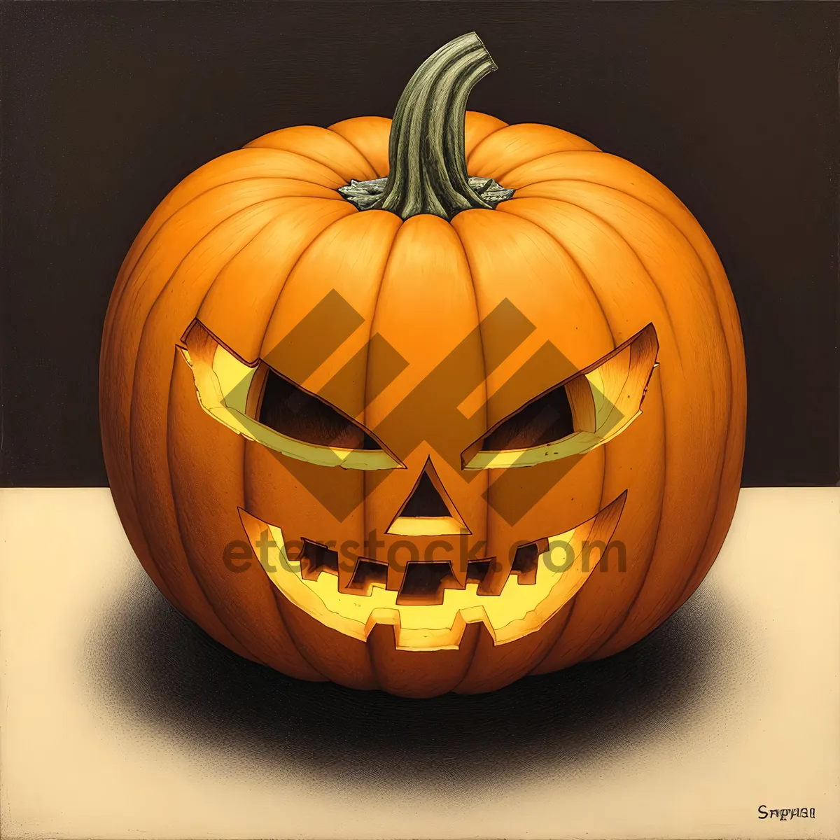 Picture of Glowing Evil: Spooky Autumn Jack-O'-Lantern Decoration