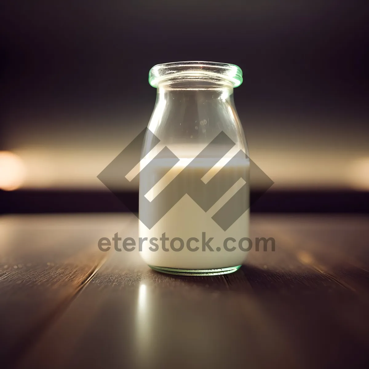Picture of Hydration in a Glass: Refreshing, Transparent Milk Bottle