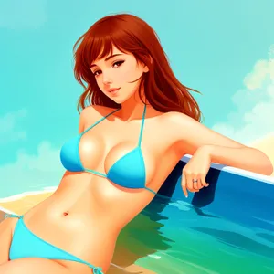 Radiant and Playful Beauty in a Fashionable Bikini