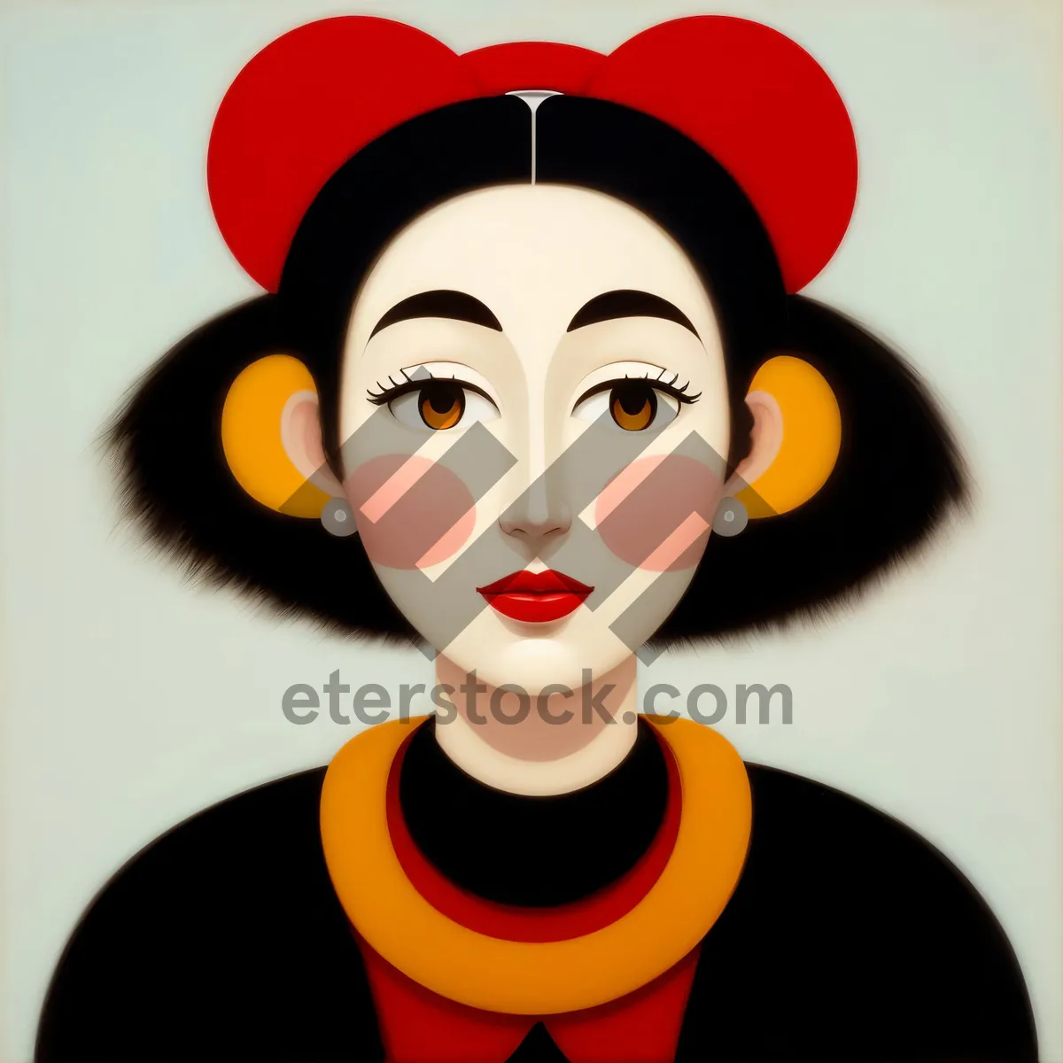 Picture of Cartoon boy and housewife clip art