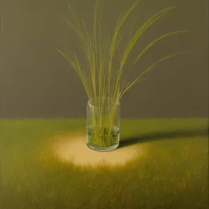 Botanical Vessel: Horsetail Fern in Jar with Wheat