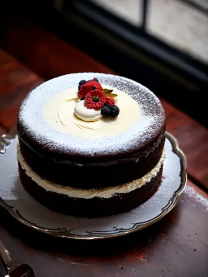 Delicious Berry Chocolate Cake with Fresh Raspberry Sauce