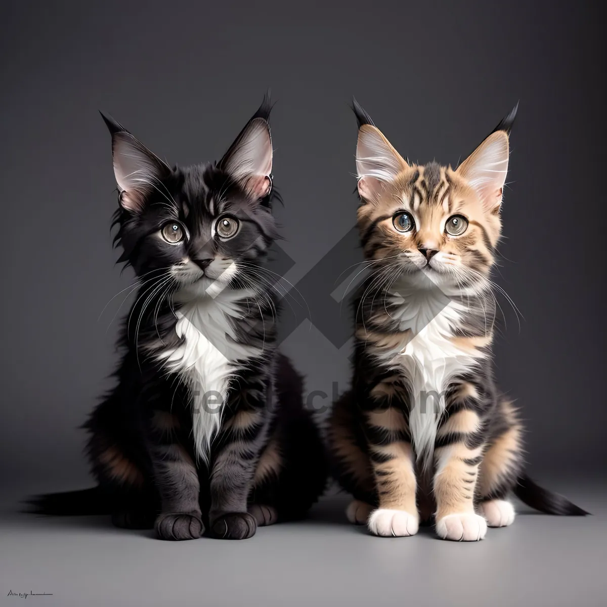 Picture of Fluffy Gray Tabby Kitty with Adorable Curious Eyes