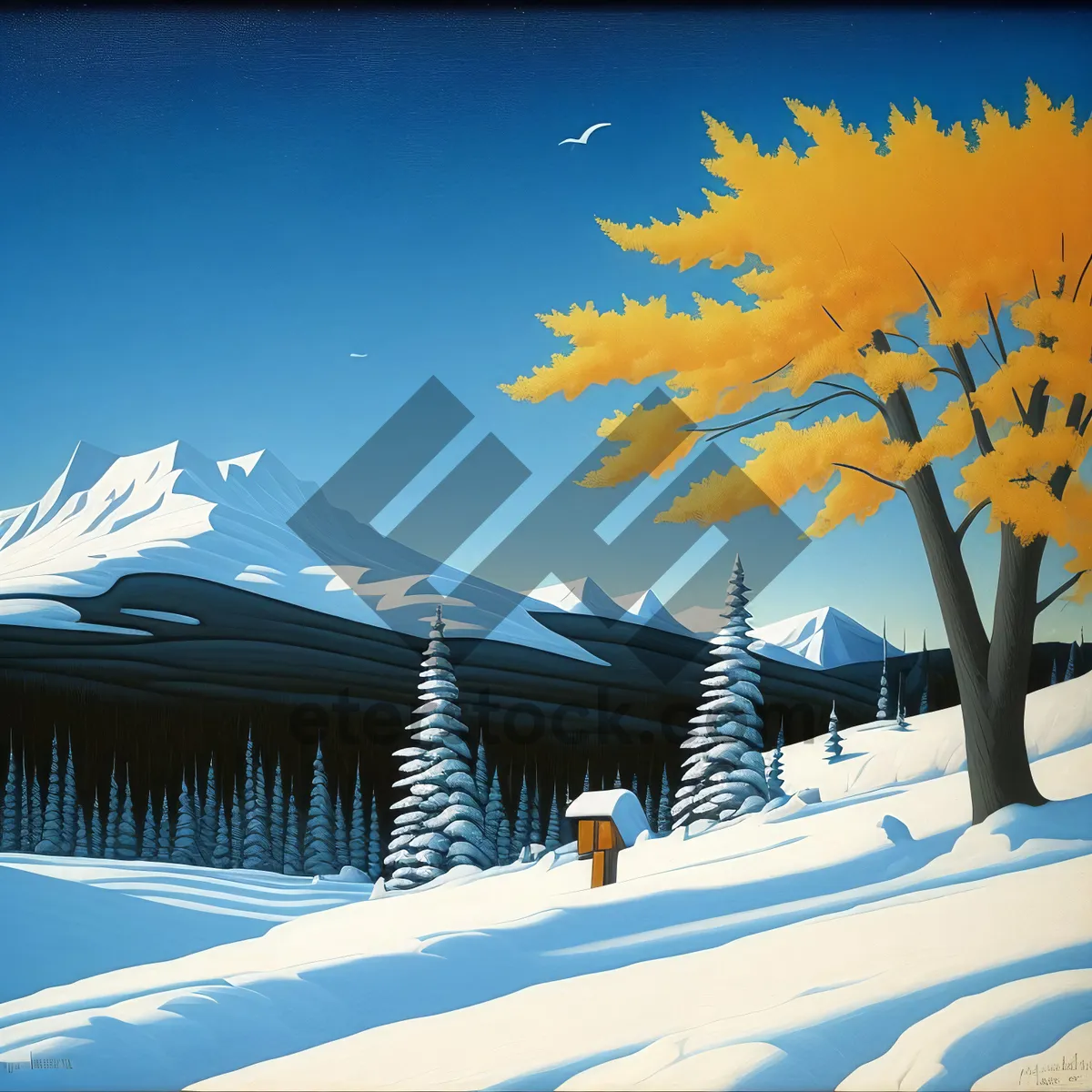 Picture of Winter Wonderland: Majestic Snowy Mountain Landscape
