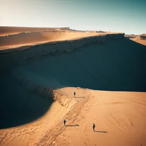 Majestic Desert Landscape: Tranquil Sands and Vibrant Skies