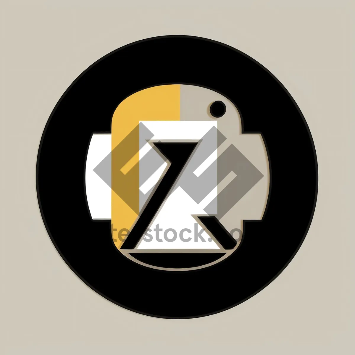 Picture of Round hazard sign icon for web design