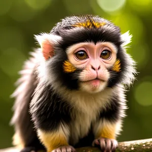 Adorable Baby Macaque Monkey in the Jungle