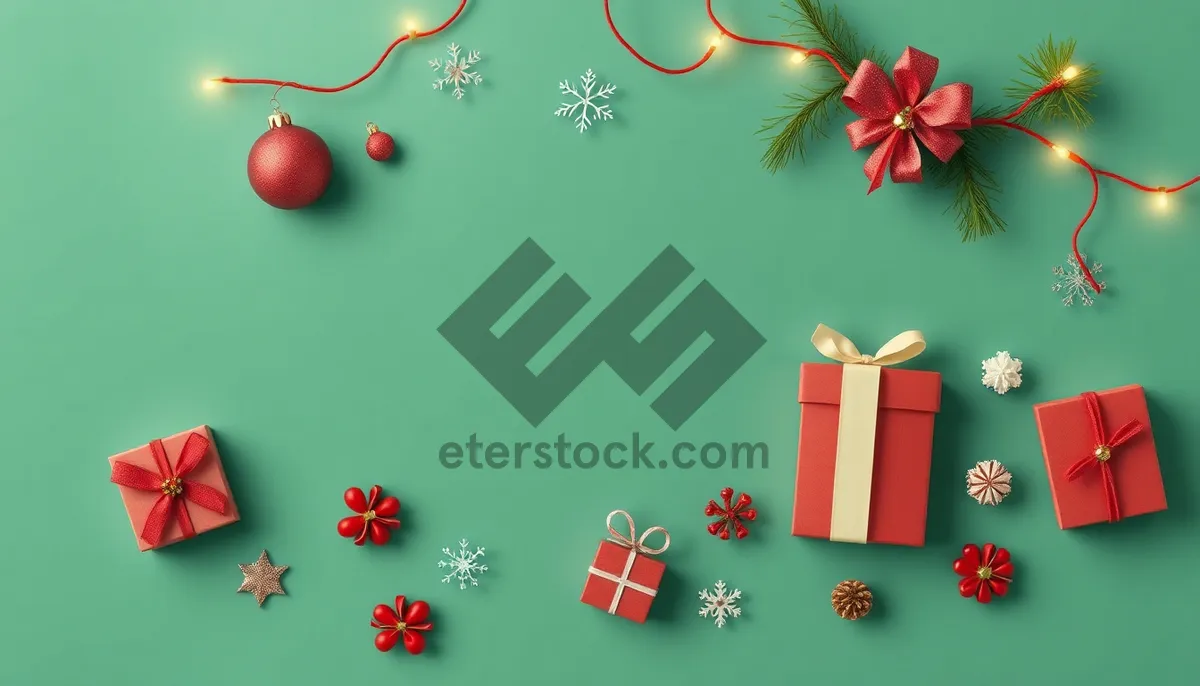 Picture of Festive Flower and Holly Greeting Card Design