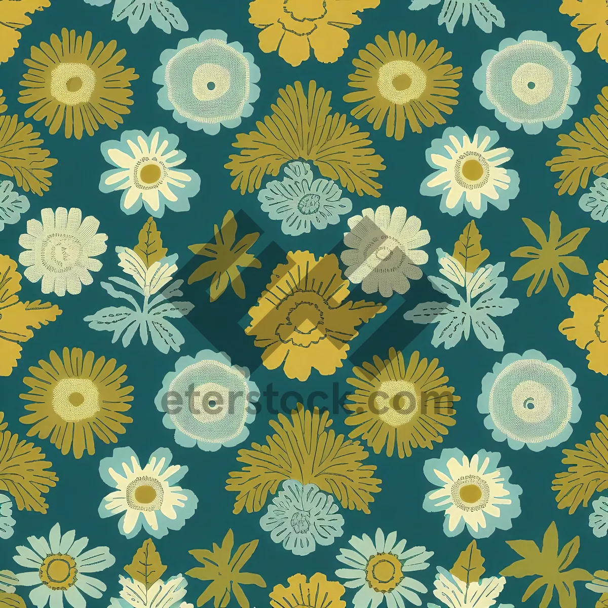 Picture of Floral Vintage Wallpaper Design Texture Art Pattern