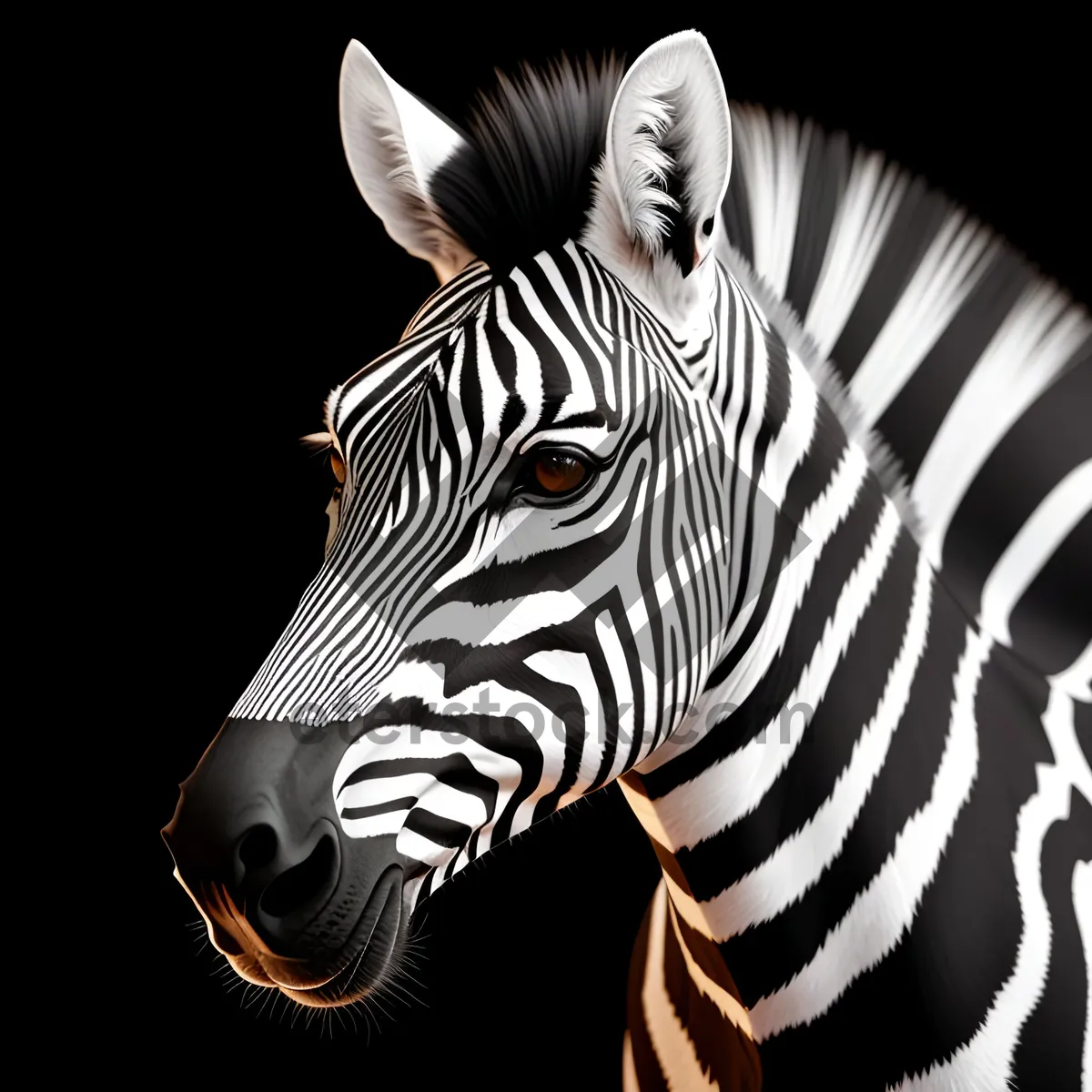 Picture of Striped Equine Grazing in Wildlife Reserve