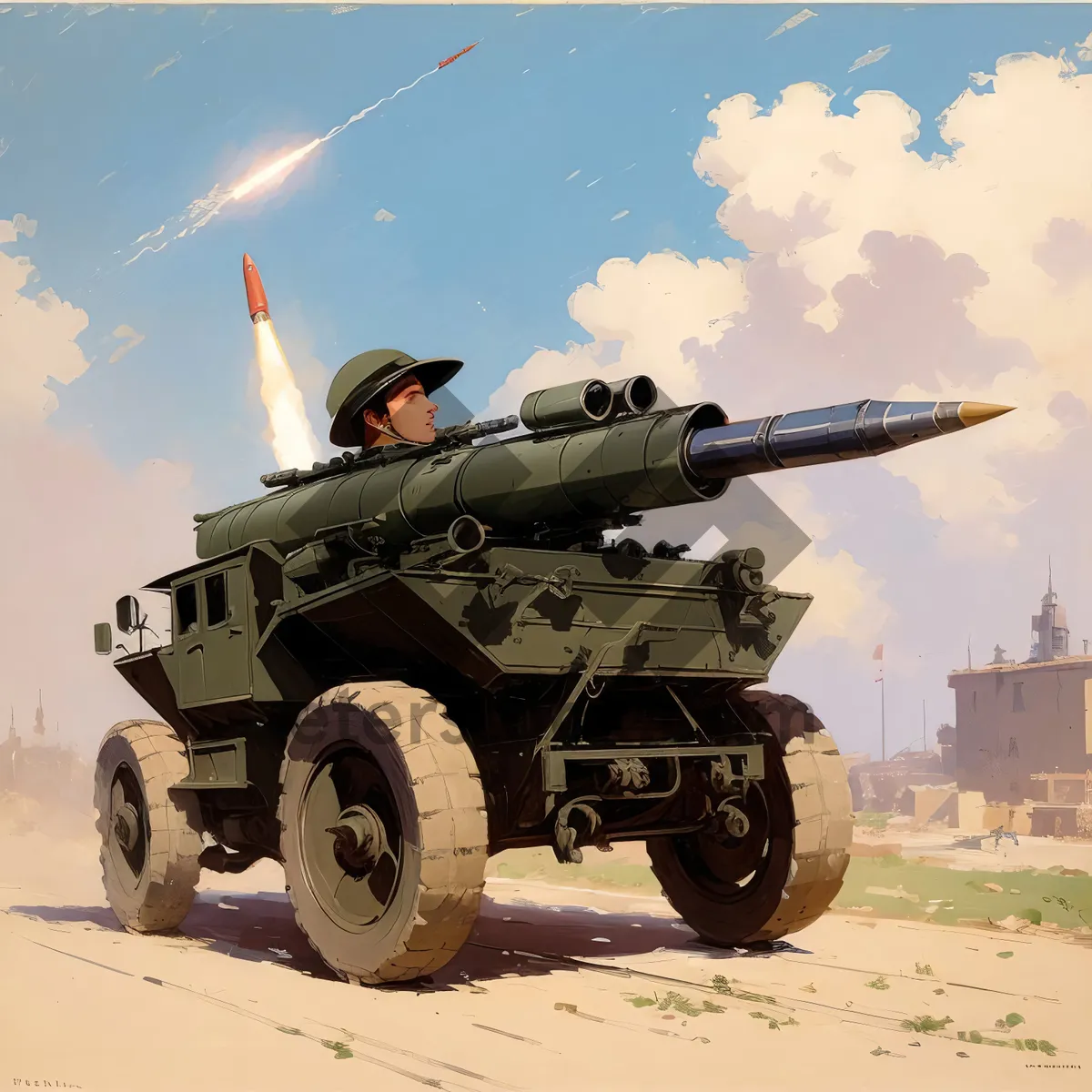 Picture of Powerful Field Artillery Tank Unleashes Cannon Fire