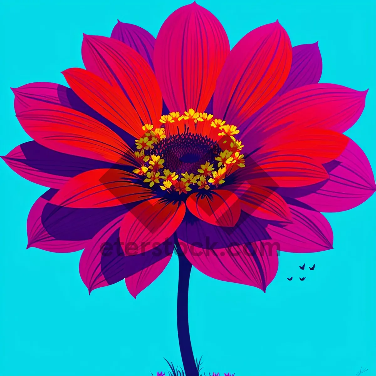 Picture of Bright Sunflower Blooming in Vibrant Garden