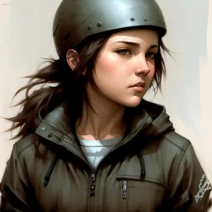 Happy Smiling Architect in Professional Aviator Hat