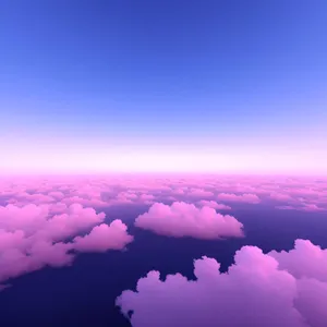 Vibrant Sky with Fluffy Clouds and Sunlight