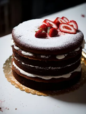 Delicious Gourmet Chocolate Berry Cake with Cream