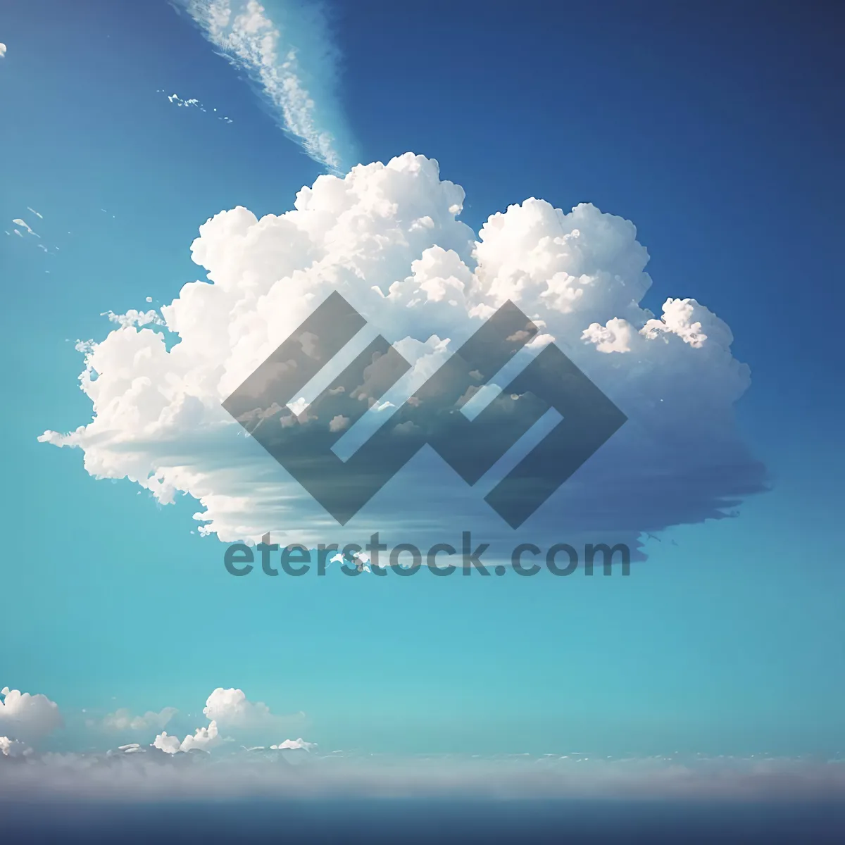 Picture of Vibrant Sky with Fluffy Clouds and Bright Sunlight