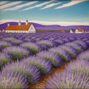 Lavender Artichoke in Colorful Field