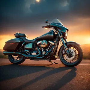 Speeding Motorbike on Asphalt Road