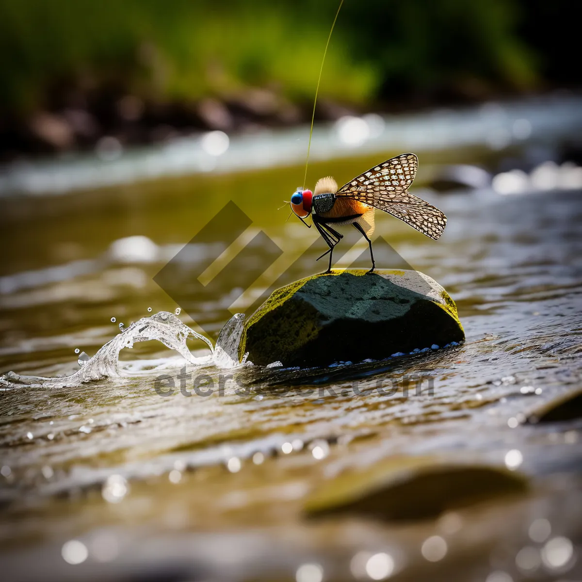 Picture of Dragonfly in the Wild: Majestic Arthropod on Water.