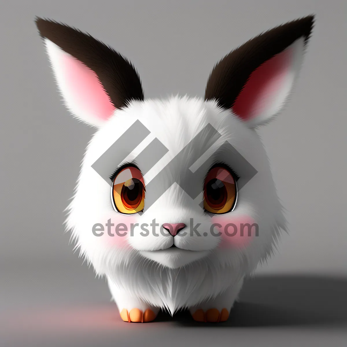 Picture of Fuzzy Bunny with Floppy Ears - Cute Pet Portrait