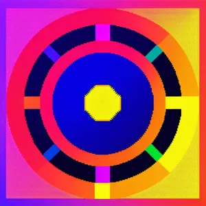 Colorful Hippie Circle Design Graphic Art