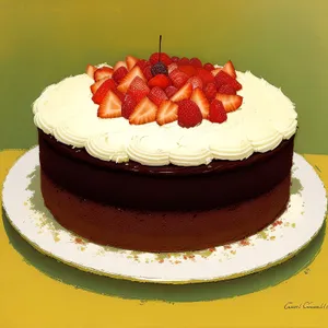 Delicious Strawberry Birthday Cake with Chocolate Cream