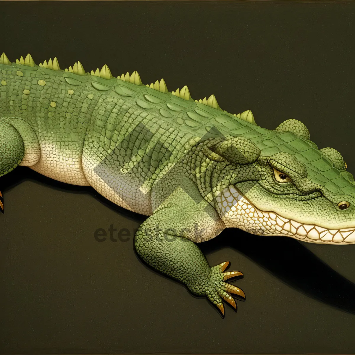 Picture of Green Tropical Lizard Camouflaging in Wildlife