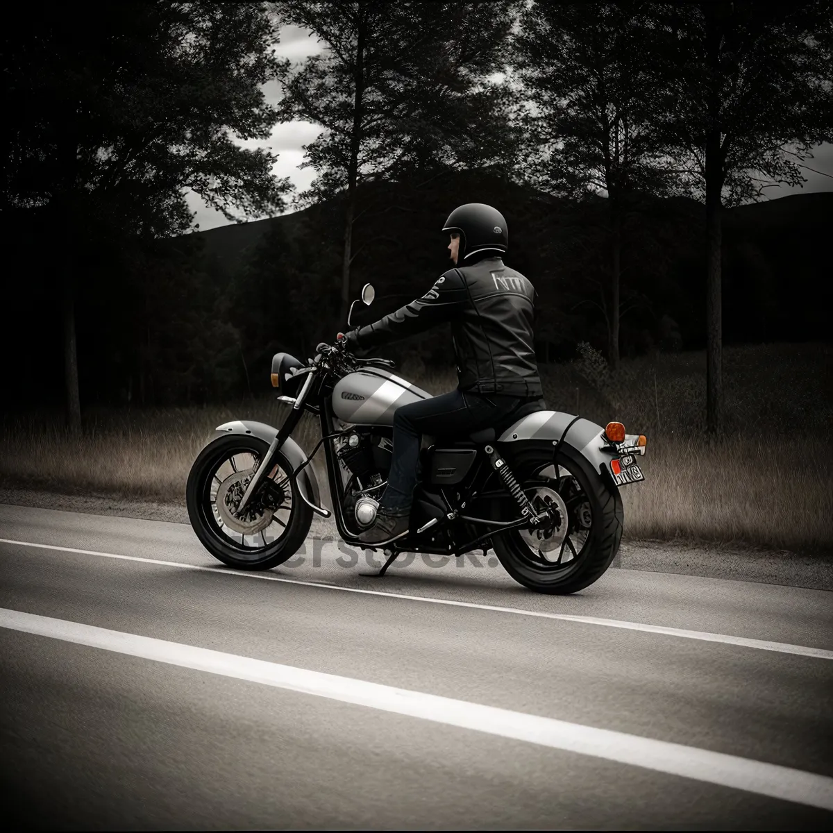 Picture of Speedy Motorcycle Helmet on Road