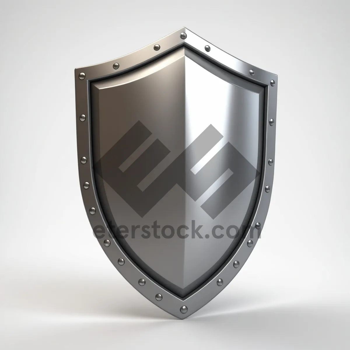 Picture of Shiny metal shield emblem graphic design icon.