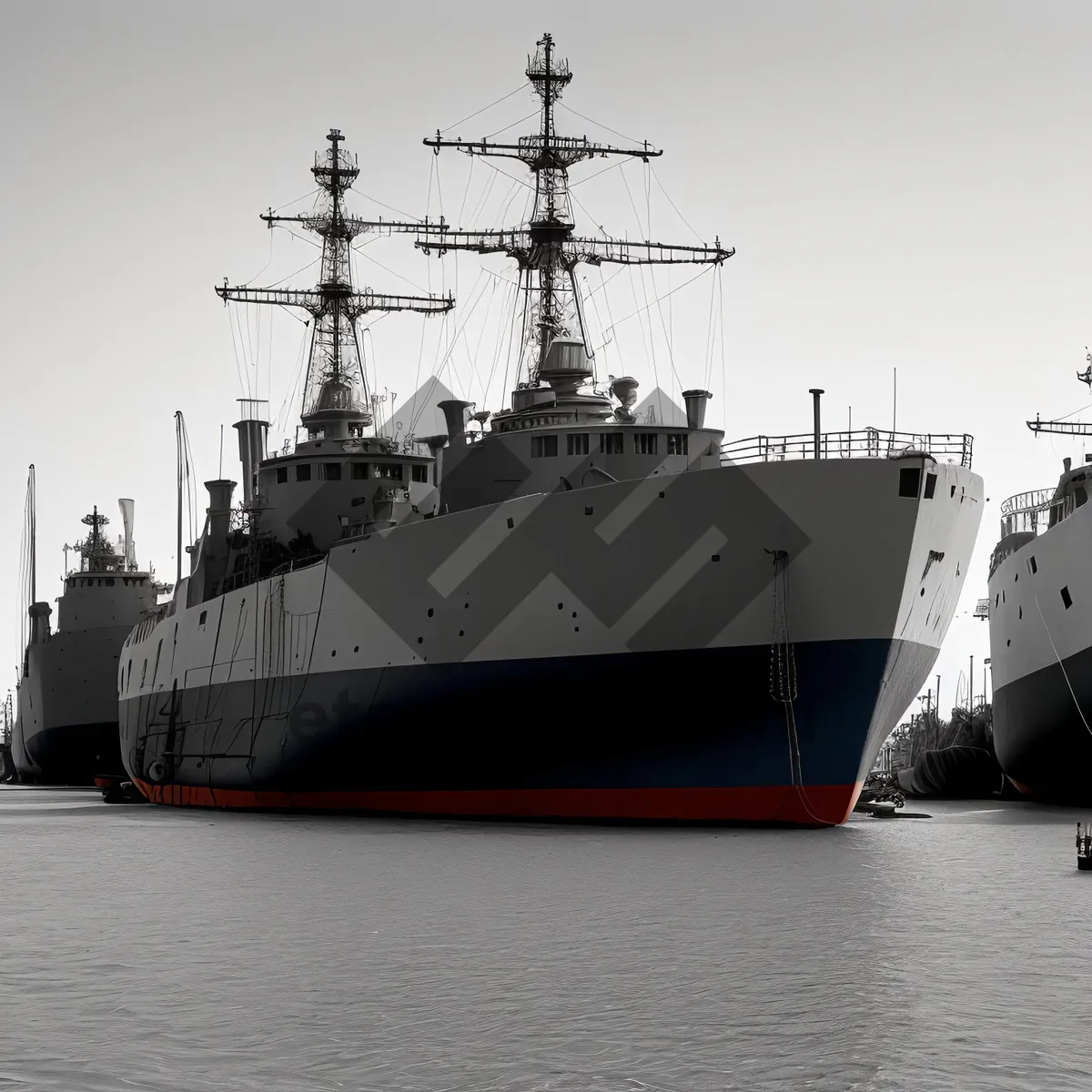 Picture of Navy Warship at Ocean Port