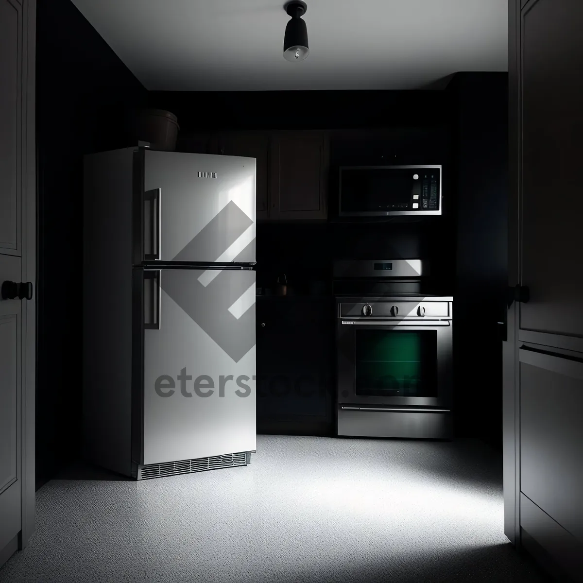 Picture of Modern Refrigerator in Sleek Kitchen Design