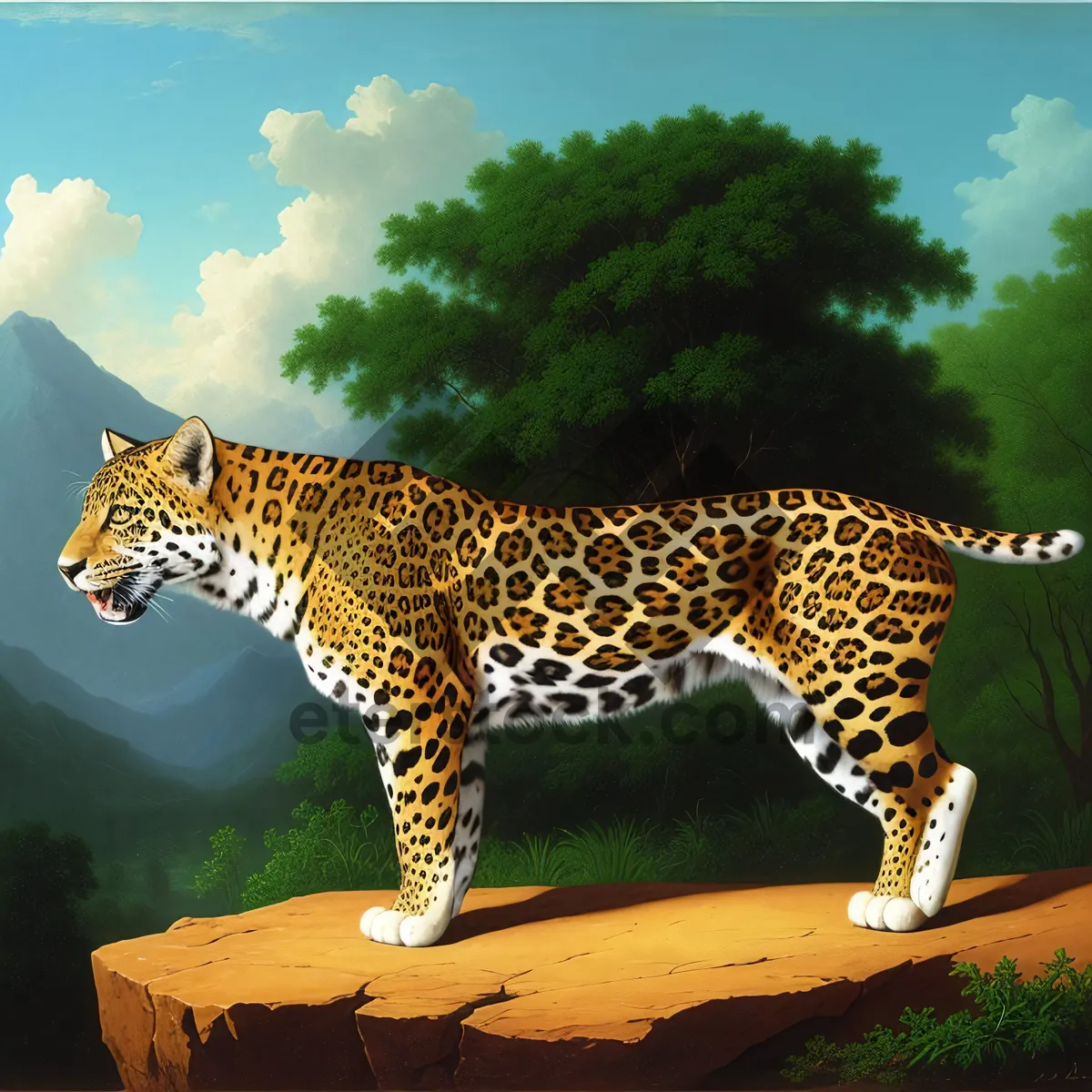 Picture of Spotted Big Cat in Safari Grasslands