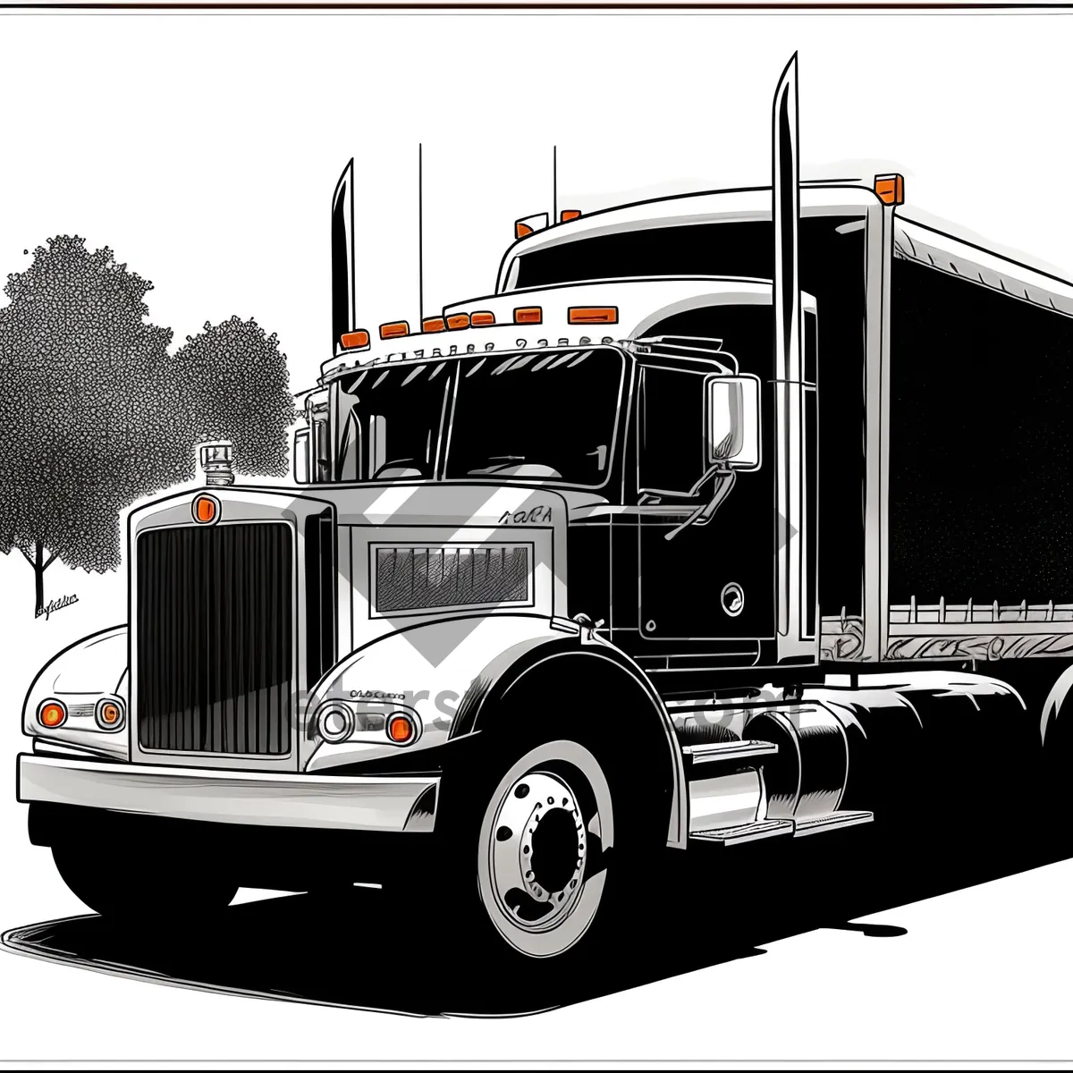 Picture of Transportation Freight: Trailer Truck for Efficient Shipping