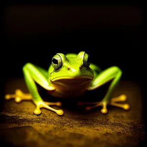 Vibrant Orange Eyed Tree Frog - Wildlife Close-up