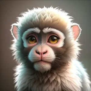 Cute Macaque Primate with Piercing Eyes