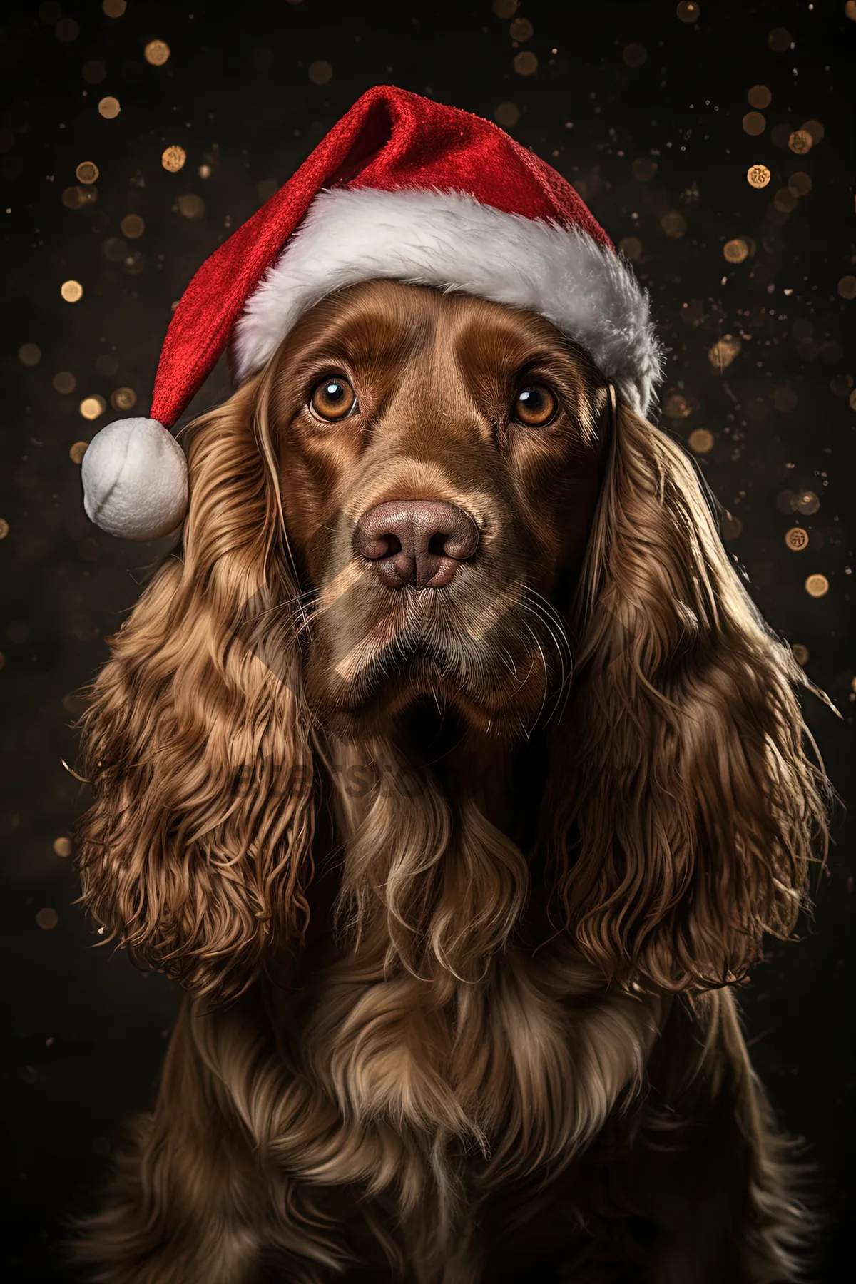 Picture of Adorable Cocker Spaniel Puppy in Studio Portrait Shot