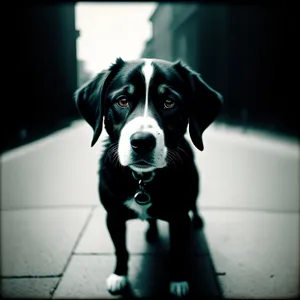 Adorable Purebred Hunting Dog on Leash