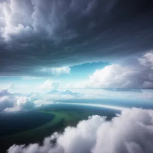 Serene Summer Sky with Fluffy Clouds