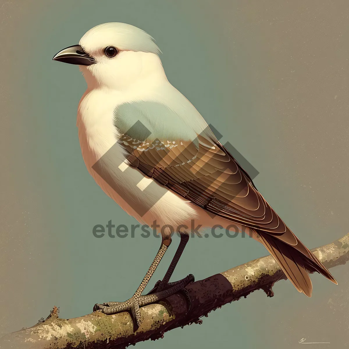 Picture of Coastal Diving Bird with Majestic Feathers and Wings.