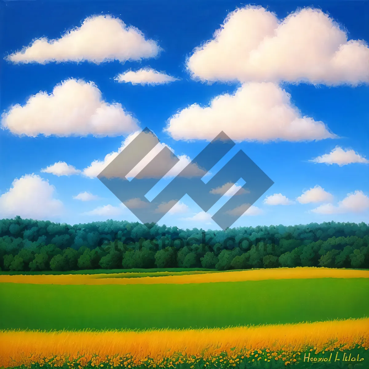 Picture of Idyllic wheat field under clear sky