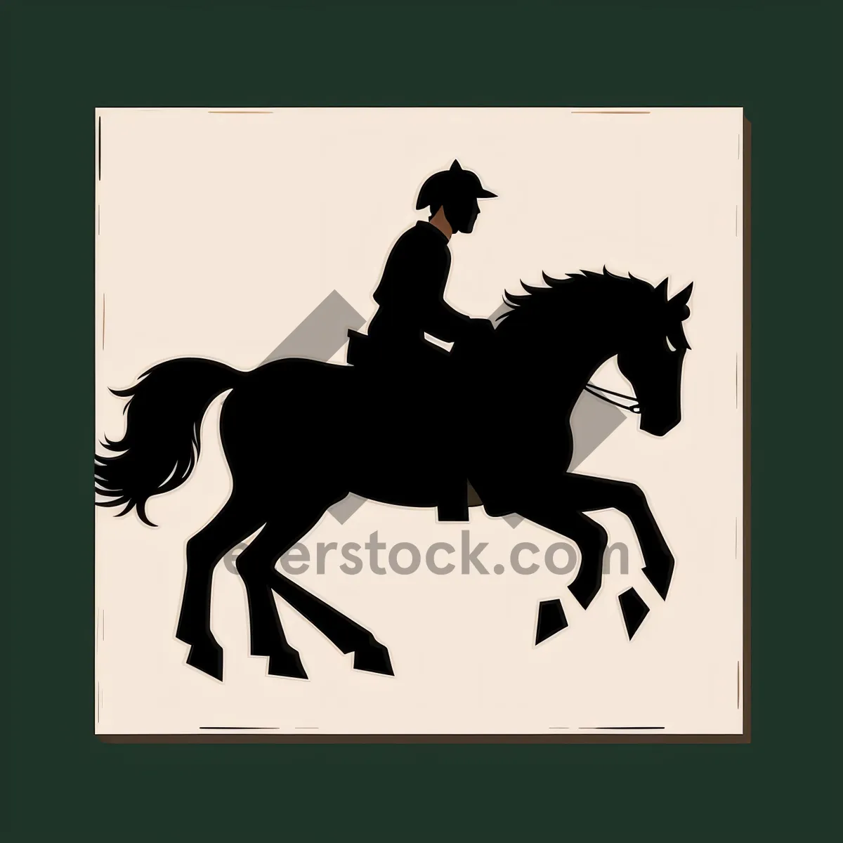 Picture of Dynamic Equestrian Dance Competition in Silhouette.
