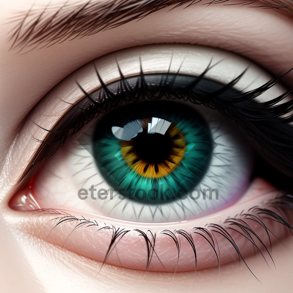 Picture of Crisp Eyeball Illuminated with Reflective Iris Design