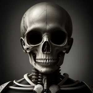 Spooky Skeletal Skull Mask: Conceptual Bone Horror