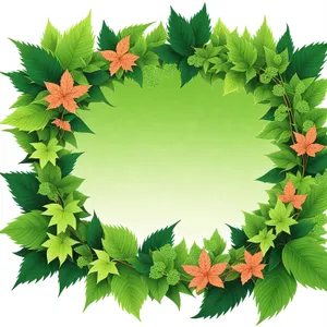 Spring Maple Leaf Floral Frame