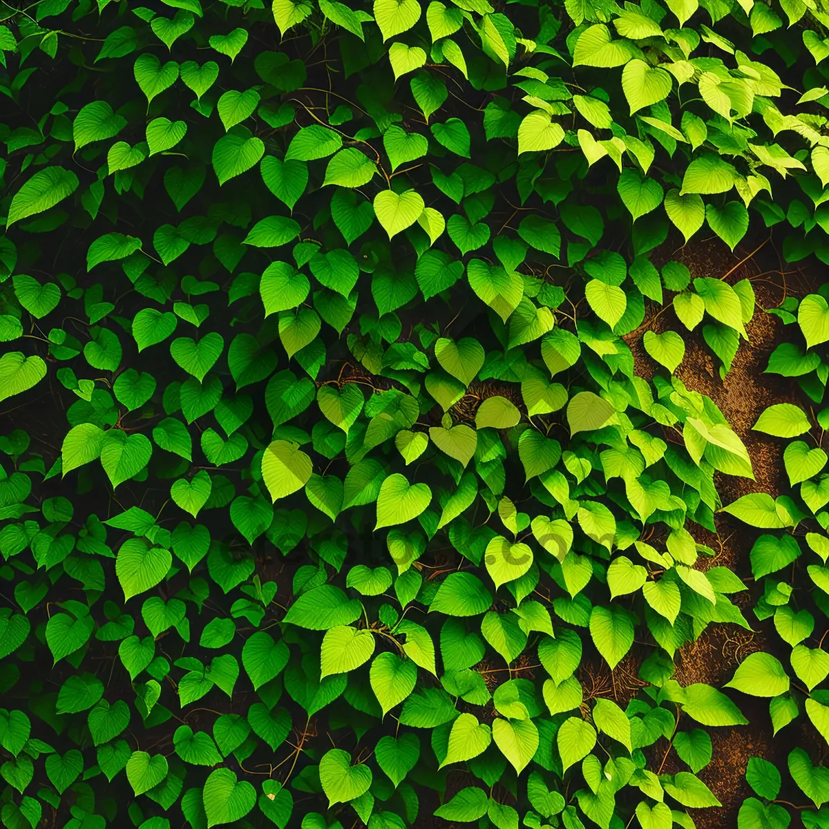 Picture of Patterned Duckweed Tile: Vibrant Plant-Inspired Wallpaper Design