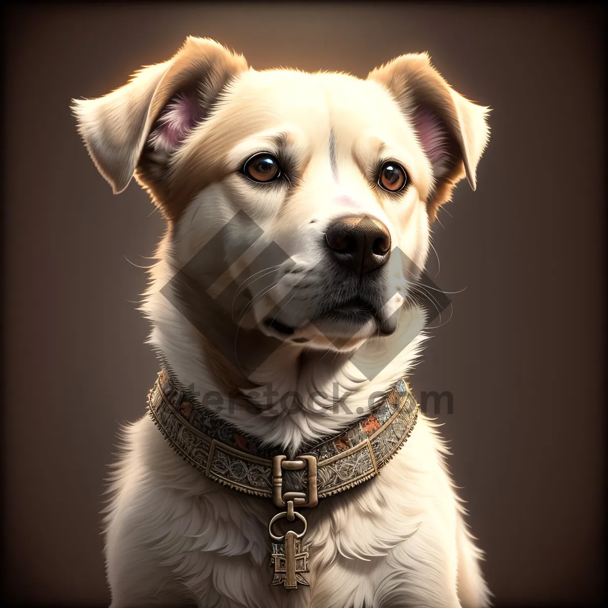 Picture of Adorable Studio Portrait of a Purebred Retriever Puppy