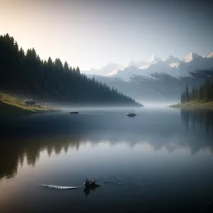 Serene Mountain Reflection on Lake