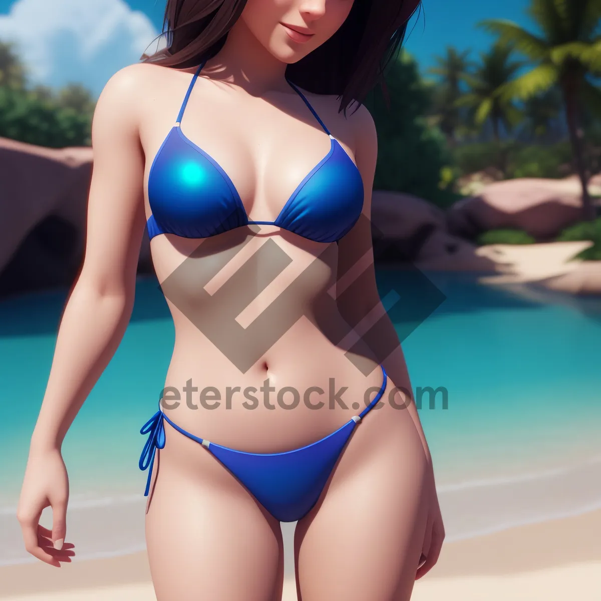 Picture of Beach Babe in Sensual Bikini Posing